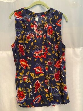 Old Navy Navy Floral Tie-Neck Sleeveless Camisole